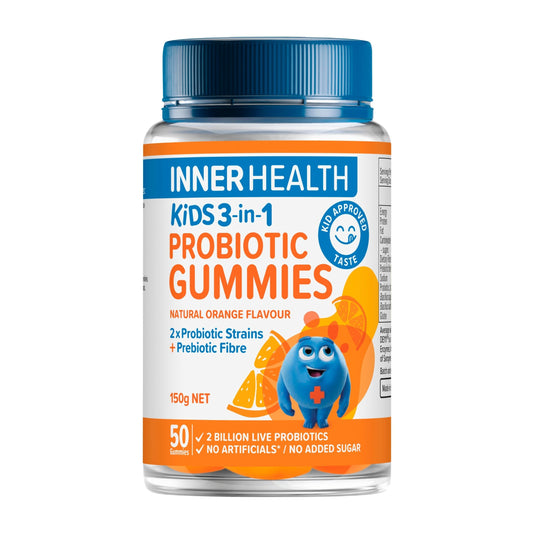 Inner Health Kids 3-in-1 Probiotic Gummies 50 Gummies Orange