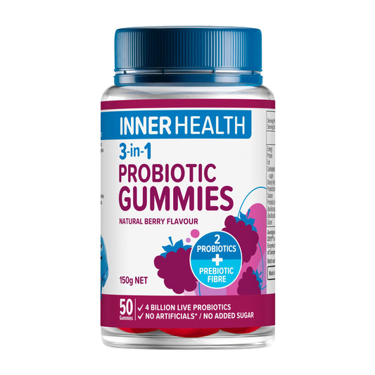 Inner Health 3-in-1 Probiotic Gummies 50 Gummies Berry